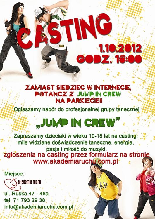 Casting do profesjonalnej grupy tanecznej Jump in Crew – wiek 10-15 lat